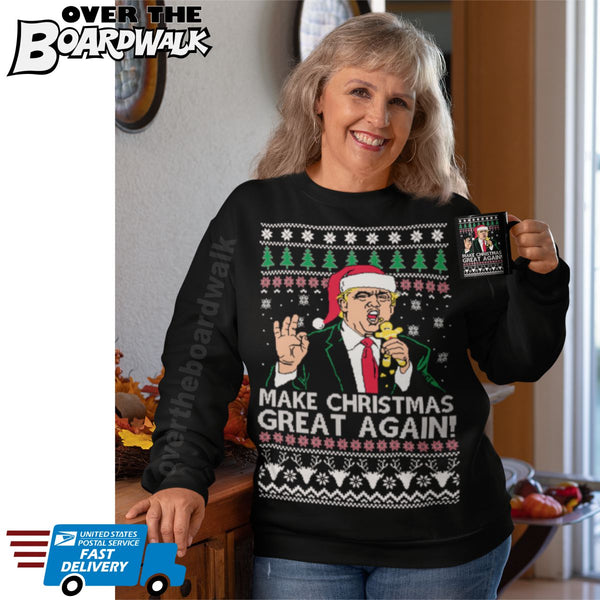 Donald trump christmas sweatshirt hotsell